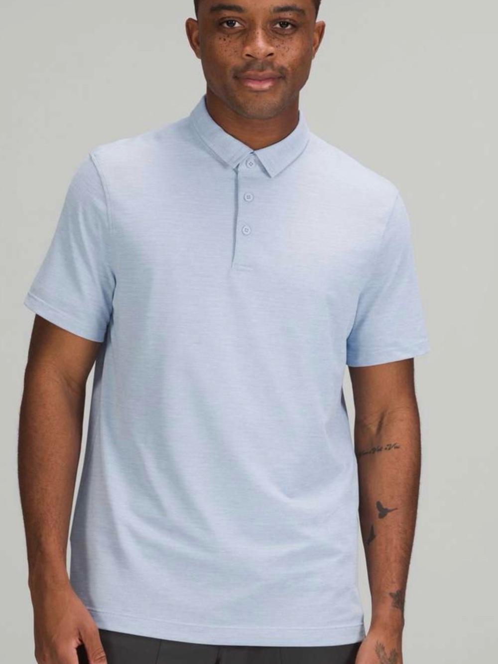 Men's Lululemon Polo dress shirt- light blue- medium